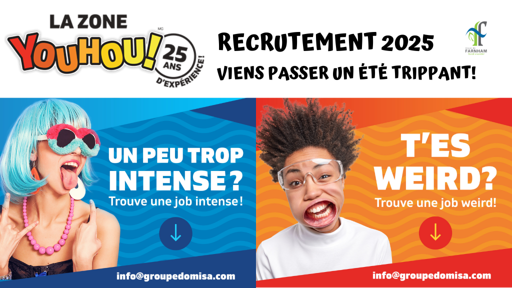 Recrutement 2025 – Camp de jour La zone Youhou!