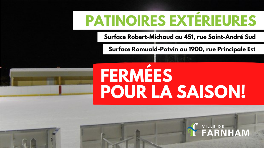 Patinoires extérieures fermées pour la saison