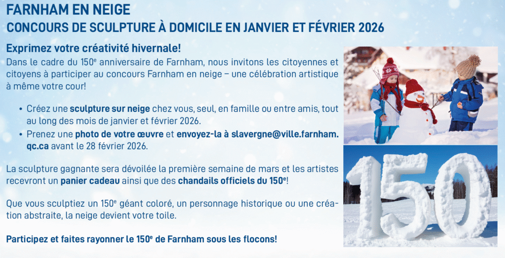 Concours de sculpture : Farnham en neige