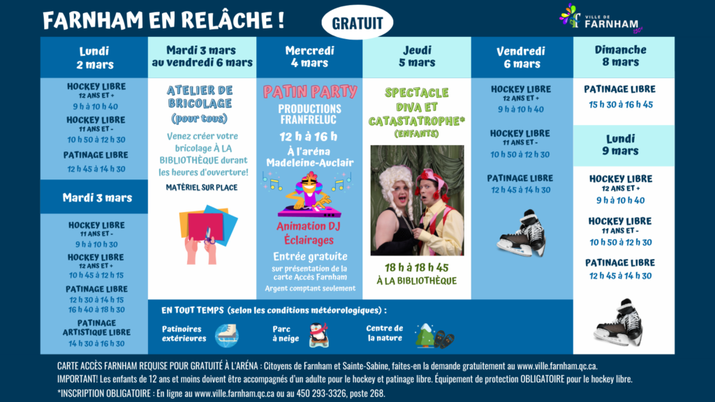 Activités de la semaine de relâche